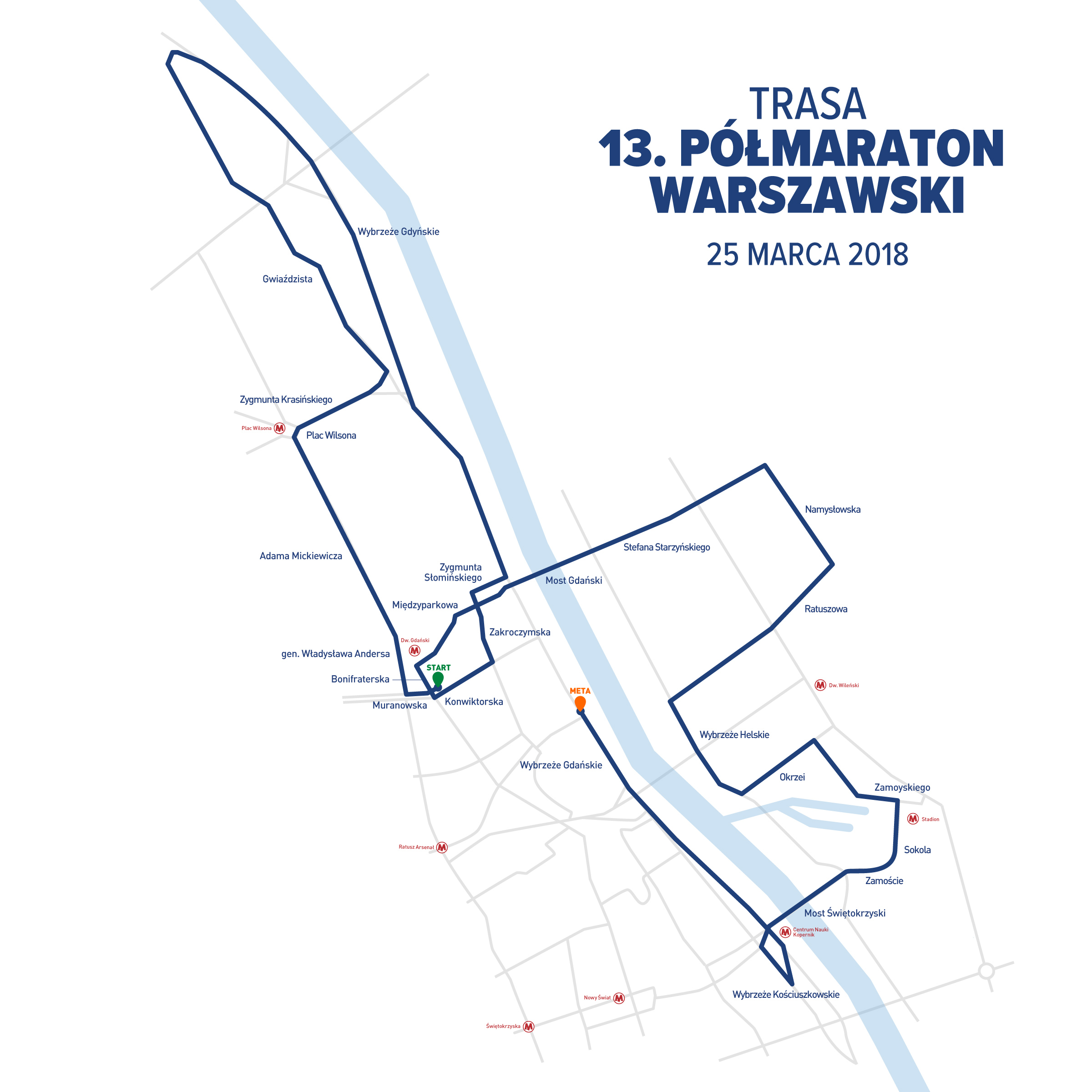 Trasa półmaratonu | Półmaraton Warszawski