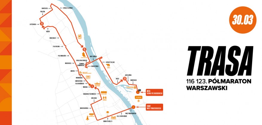 Trasa 116 123. Półmaraton Warszawski